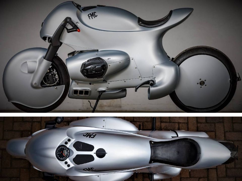 Uma moto BMW customizada inspirada em aeronaves que parece vinda do futuro.