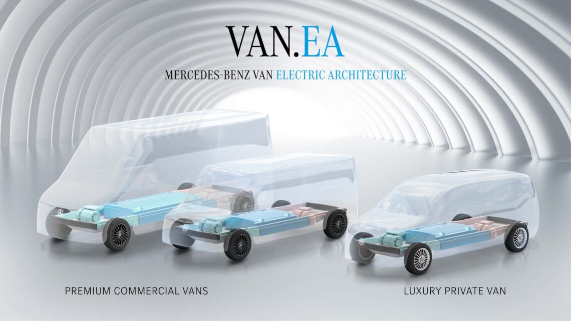 Mercedes-Benz anuncia nova plataforma de furgões e vans elétricos.