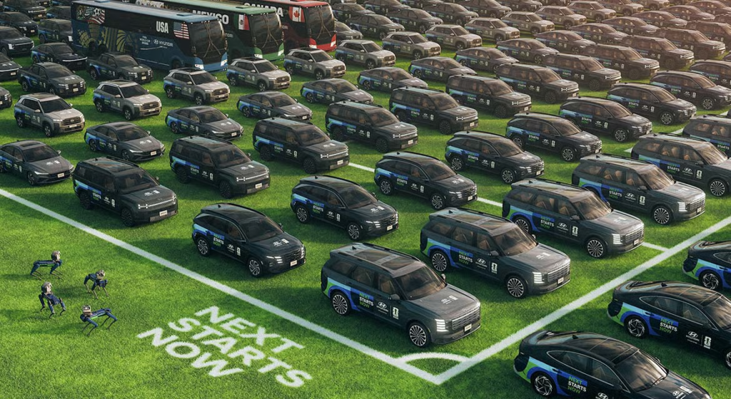 Hyundai disponibilizará 1,5 mil veículos e quatro robôs para Copa do Mundo de 2026