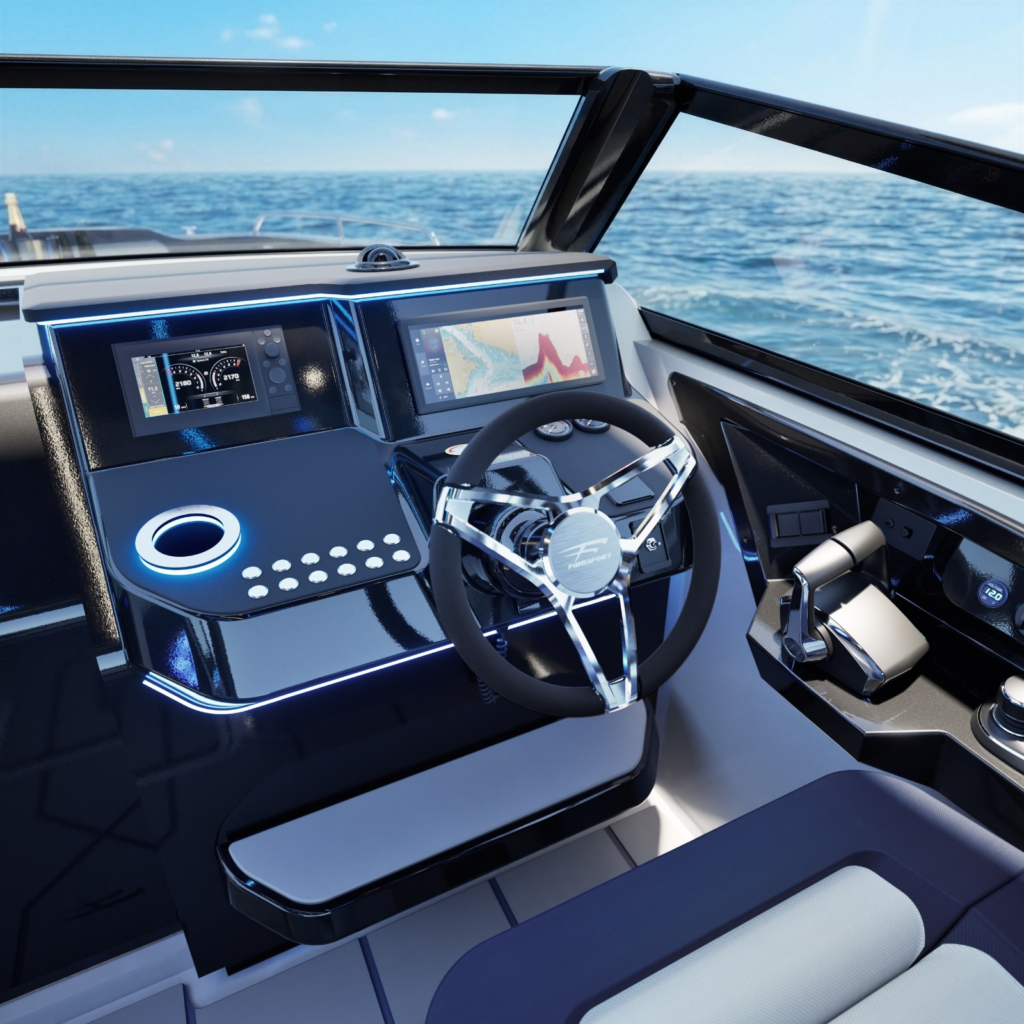 Inspirada no padrão americano, nova lancha brasileira aposta em amplos espaços para day use; lançamento no São Paulo Boat Show